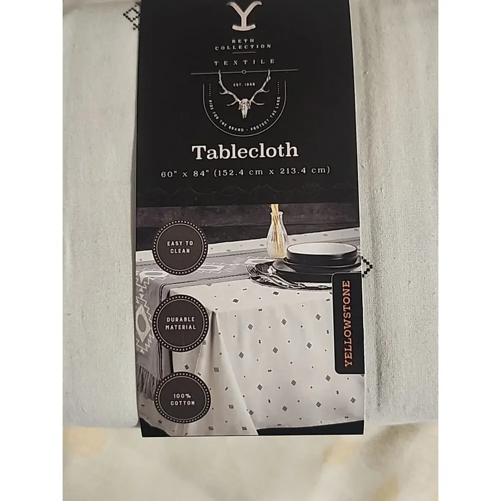 Yellowstone Beth Collection Textile Tablecloth 60
